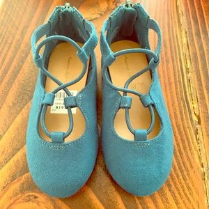 Kids blue green shoes